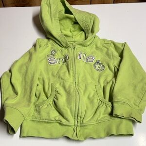 Faded Glory Lime Green Kids Pea Coat with Embroidery